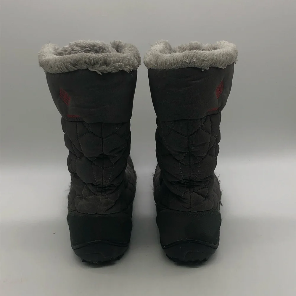 Columbia Boots Women's 8 Gray Minx II Mid Lace Omni Grip Insulated Snow Winter